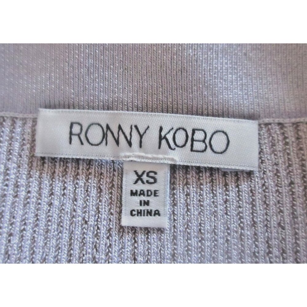 NWT Ronny Kobo IONE in French Gray Plaited Rib Stretch Knit Maxi Skirt XS $356 - Picture 3 of 8